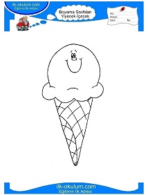 Çocuklar İçin Dondurma Boyama Sayfaları 
